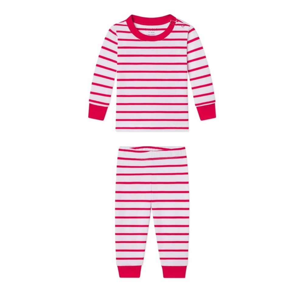 Lake Striped Red and White Kids Pajamas